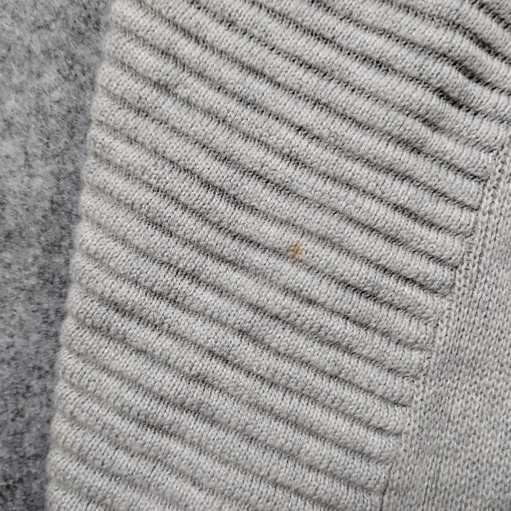 3.1 Phillip Lim Grey Cotton Cashmere Ribbed Moto Jacket Silk Trim Size M